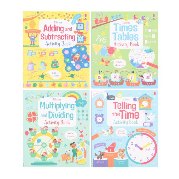 Usborne Maths Activity Series 4 Books Collection Set - Ages 5-9 - Paperback Sale