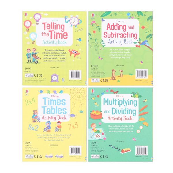 Usborne Maths Activity Series 4 Books Collection Set - Ages 5-9 - Paperback Sale